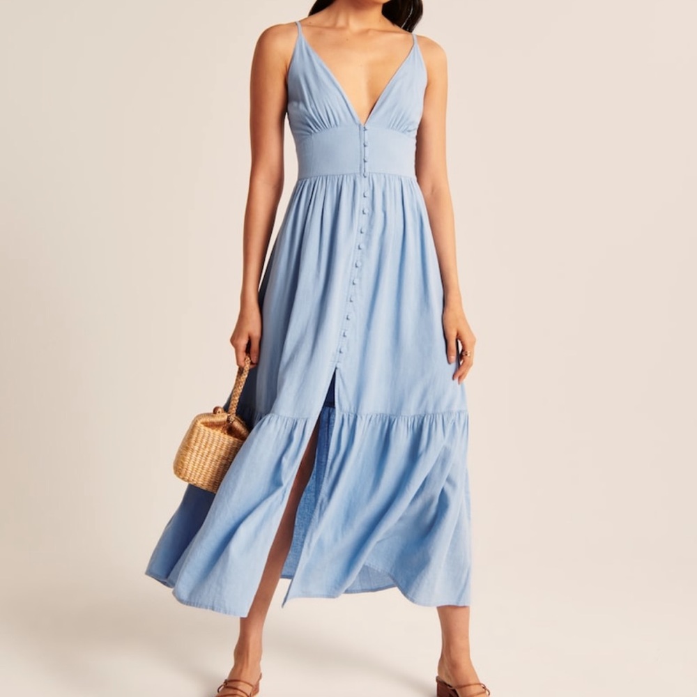 Black Abercrombie and Fitch button through maxi dress